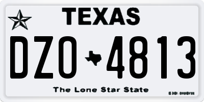 TX license plate DZO4813