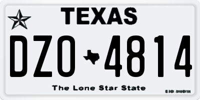 TX license plate DZO4814