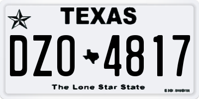 TX license plate DZO4817