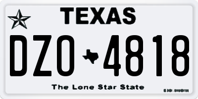TX license plate DZO4818