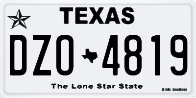 TX license plate DZO4819