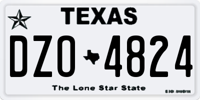 TX license plate DZO4824