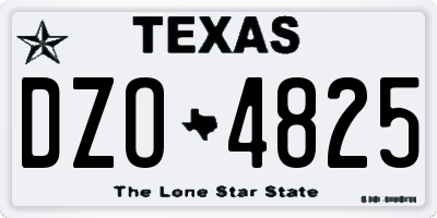 TX license plate DZO4825