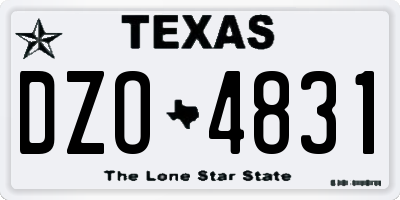 TX license plate DZO4831