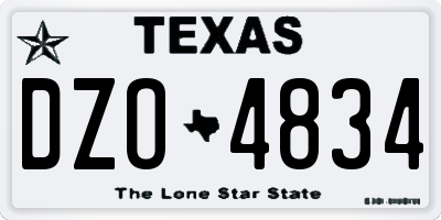 TX license plate DZO4834