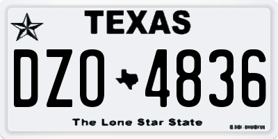 TX license plate DZO4836
