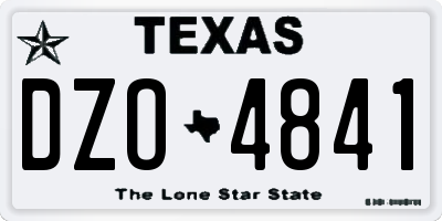 TX license plate DZO4841
