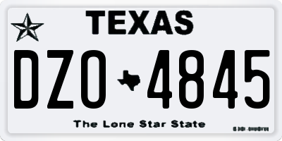 TX license plate DZO4845