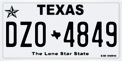TX license plate DZO4849