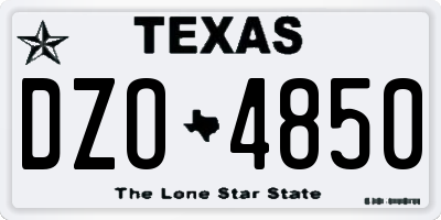 TX license plate DZO4850