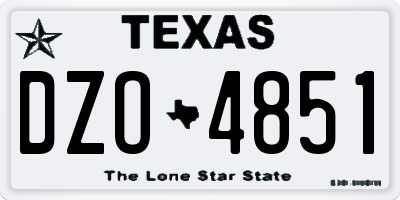 TX license plate DZO4851