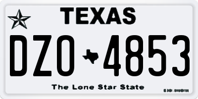 TX license plate DZO4853