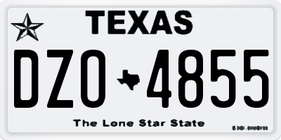 TX license plate DZO4855