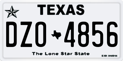 TX license plate DZO4856