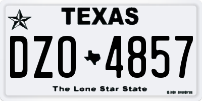 TX license plate DZO4857