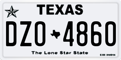 TX license plate DZO4860