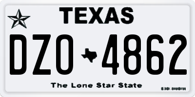 TX license plate DZO4862