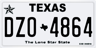 TX license plate DZO4864