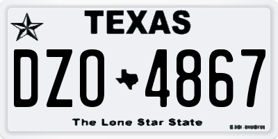 TX license plate DZO4867