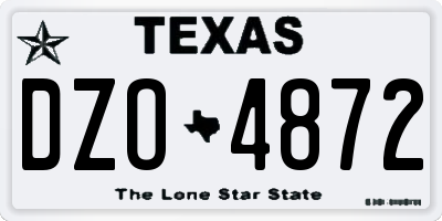 TX license plate DZO4872