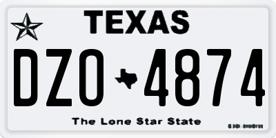 TX license plate DZO4874