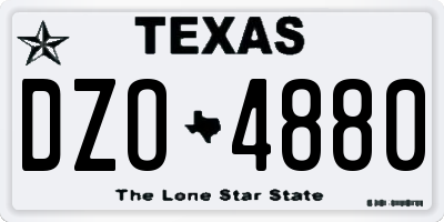 TX license plate DZO4880