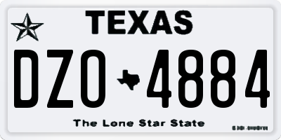 TX license plate DZO4884