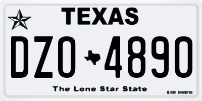 TX license plate DZO4890