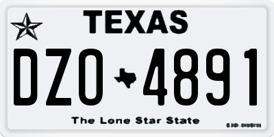 TX license plate DZO4891