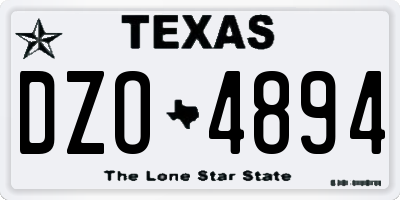TX license plate DZO4894