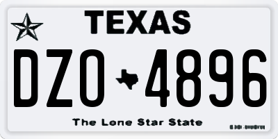 TX license plate DZO4896