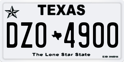 TX license plate DZO4900