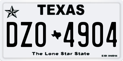 TX license plate DZO4904