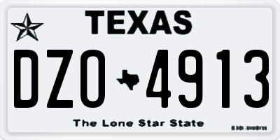 TX license plate DZO4913
