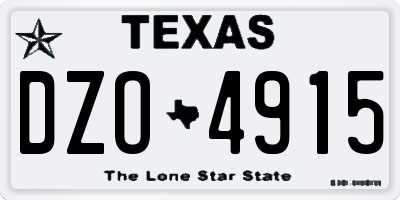 TX license plate DZO4915