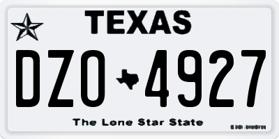 TX license plate DZO4927