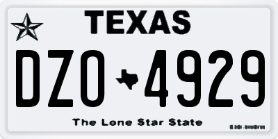 TX license plate DZO4929