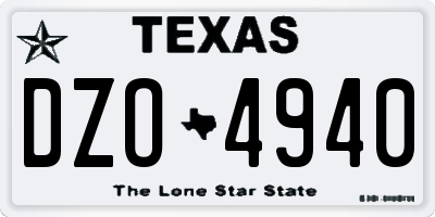 TX license plate DZO4940