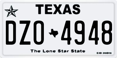 TX license plate DZO4948