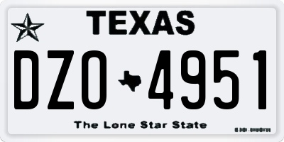 TX license plate DZO4951