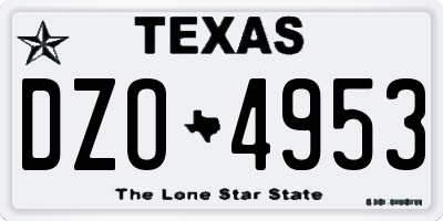 TX license plate DZO4953