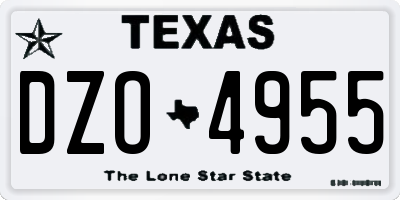 TX license plate DZO4955