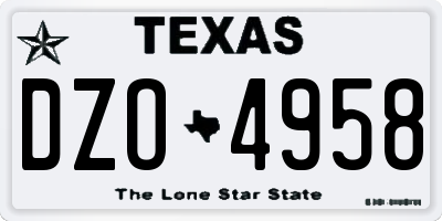 TX license plate DZO4958