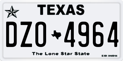 TX license plate DZO4964