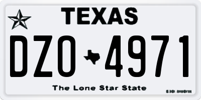 TX license plate DZO4971
