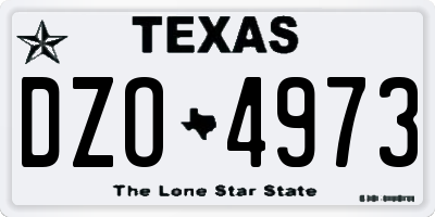 TX license plate DZO4973