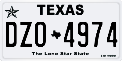TX license plate DZO4974