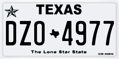 TX license plate DZO4977