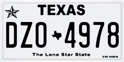 TX license plate DZO4978