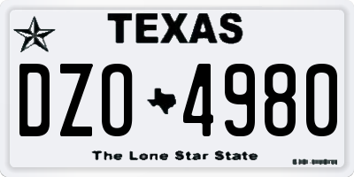 TX license plate DZO4980